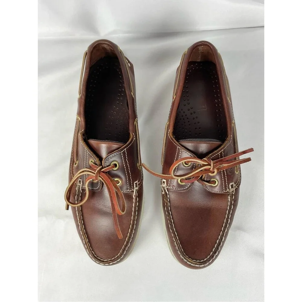 Vintage Dexter Leather Boat Shoes Men’s Sz 9 Narrow Deck Shoes Retro 80s Preppy